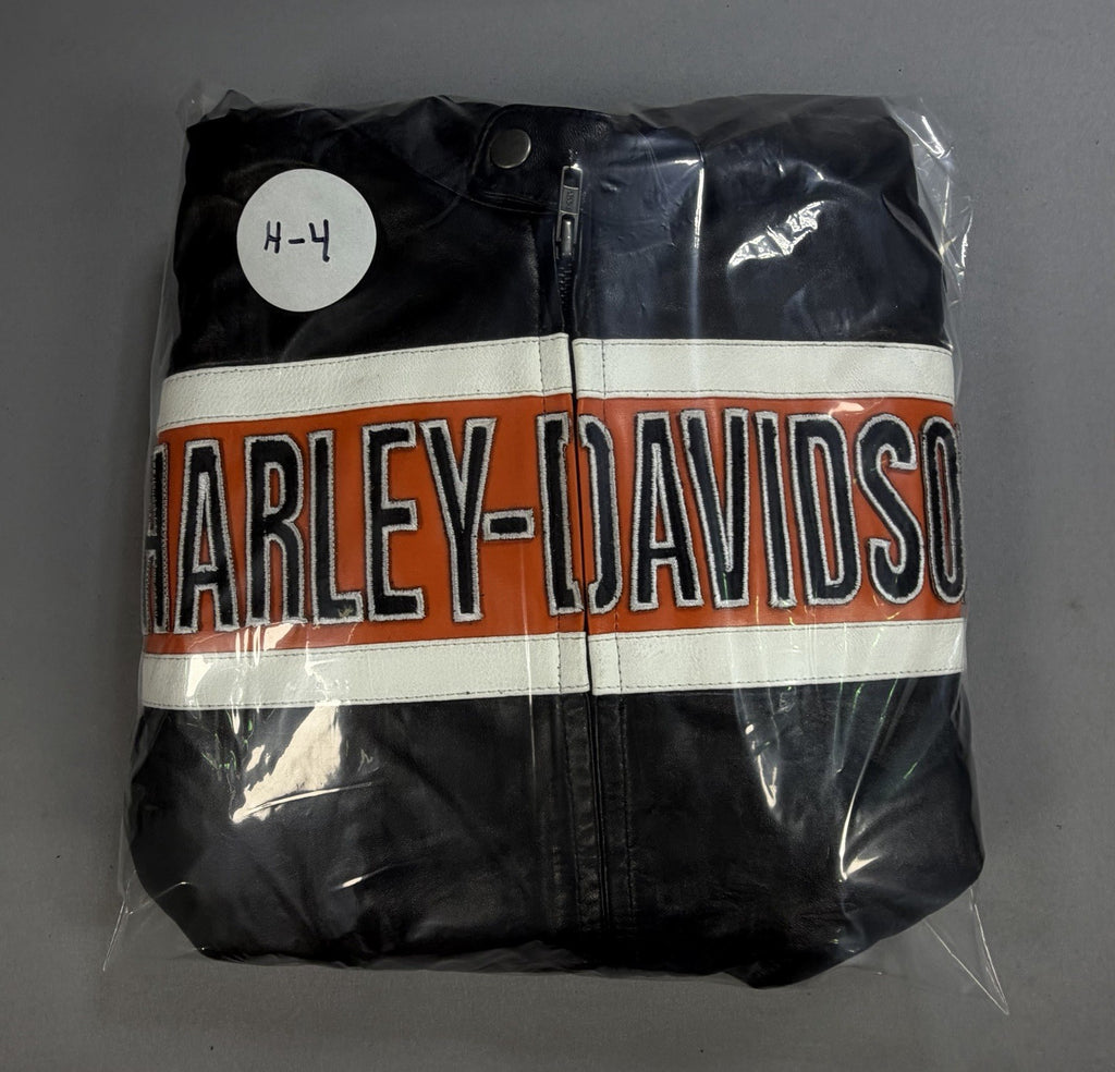 Real Leather Harley Davidson Embroidered Mens 2XS Motorcycle Biker Jacket