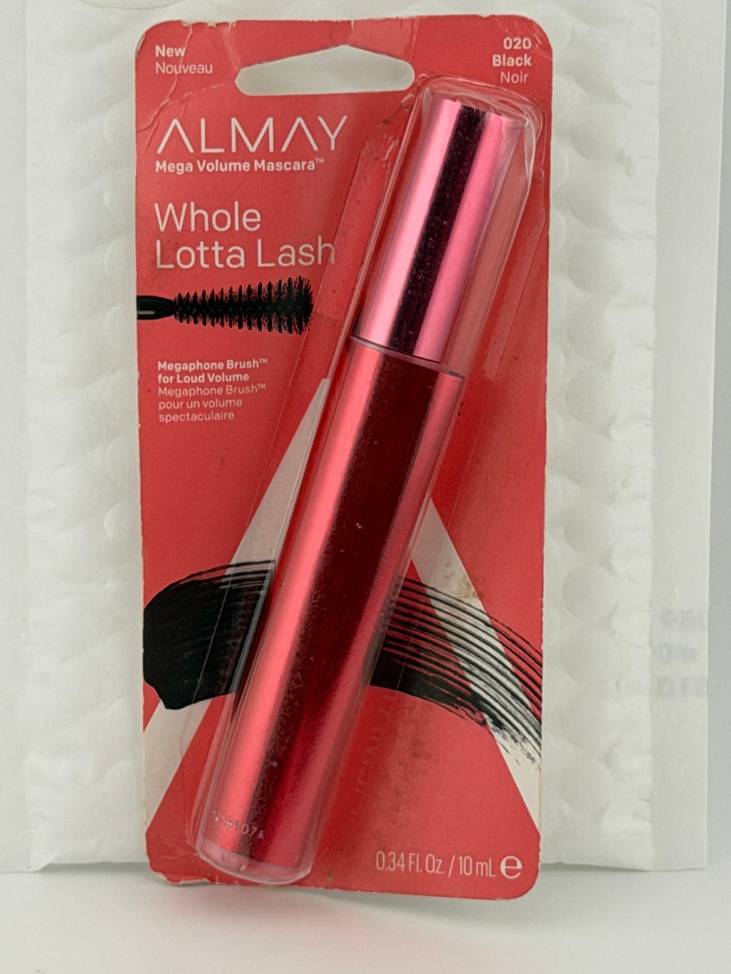 Almay Whole Lotta Lash Mega Volume Waterproof Mascara 020 Black Noir- 0.34 fl oz