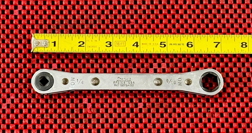 Snap-on Tools RF818S 1/4" X 9/16" Refrigerant Ratcheting Box Wrench USA S3