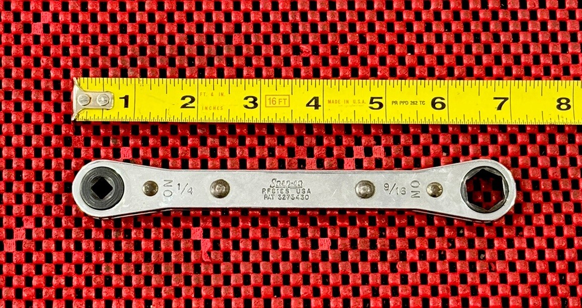 Snap-on Tools RF818S 1/4" X 9/16" Refrigerant Ratcheting Box Wrench USA S3