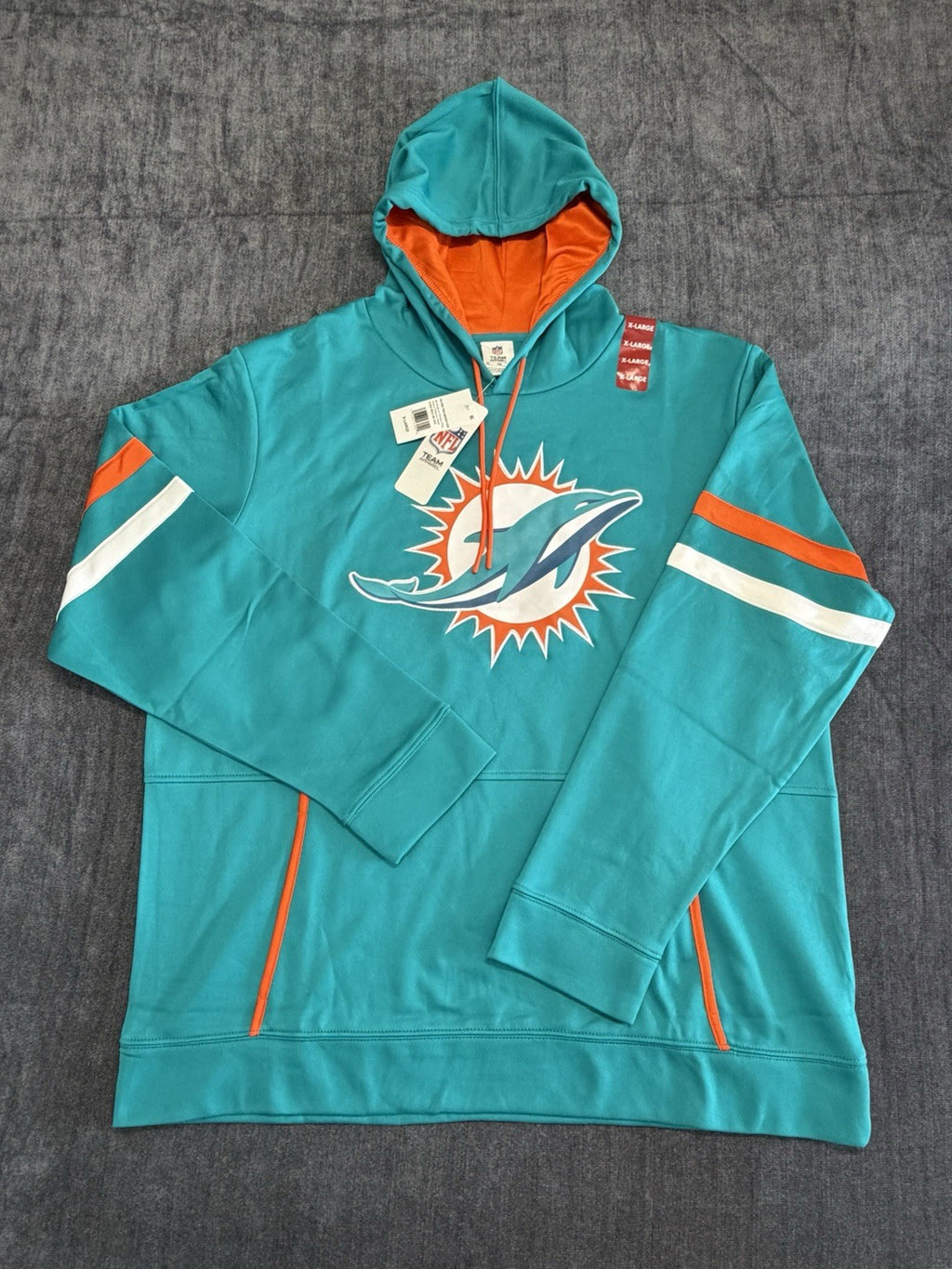 NFL Apparel Miami Dolphins Hooded Sweatshirt Mens Aqua Blue Pullover CHOOSE SIZE