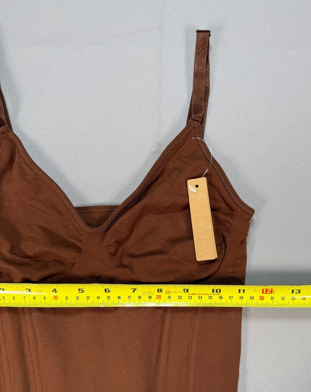 NWT SHAPELLX Thong Shaper Bodysuit Women's XL/XXL Brown Stretch Tummy Control