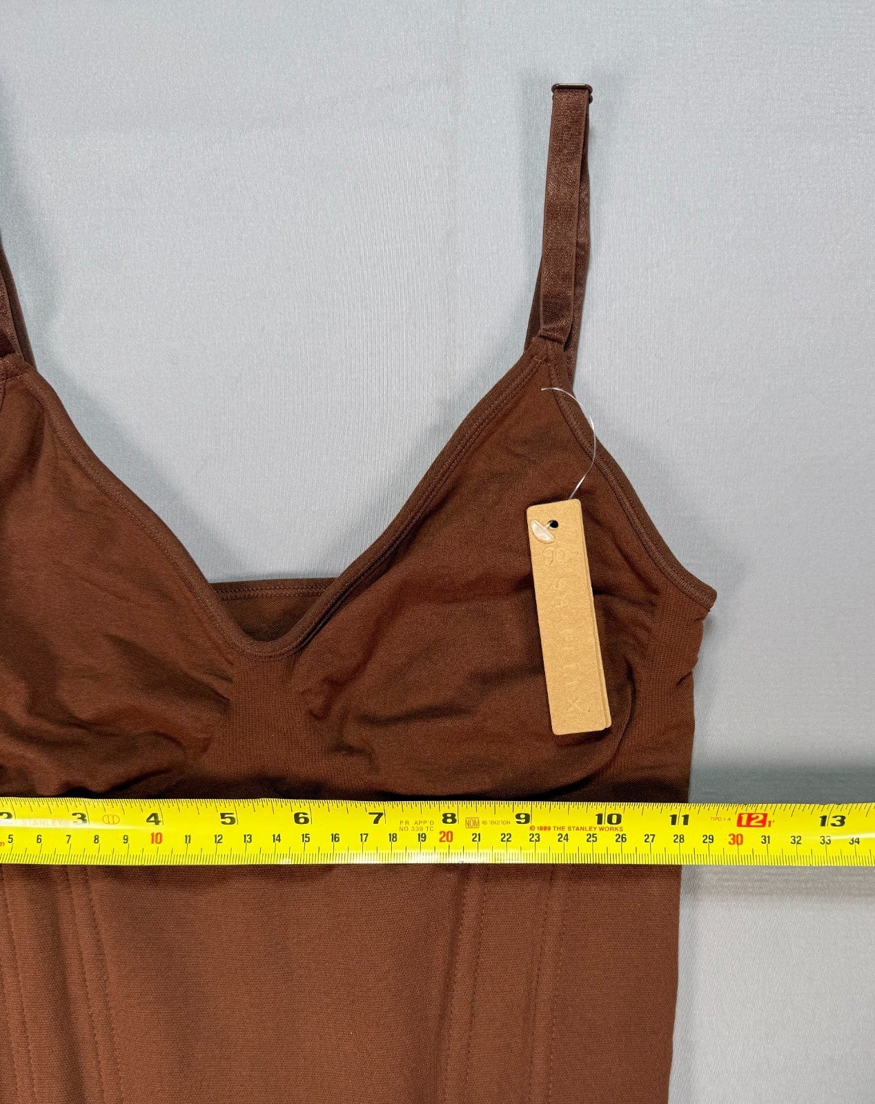 NWT SHAPELLX Thong Shaper Bodysuit Women's XL/XXL Brown Stretch Tummy Control