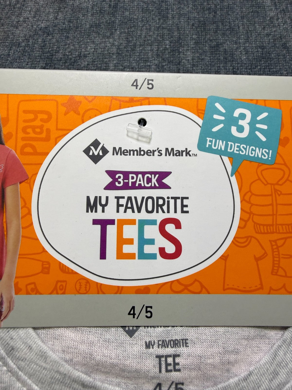 NWT Member's Mark My Favorite T-Shirts Girls 4/5 Multi Short Sleeve - Lot of 3