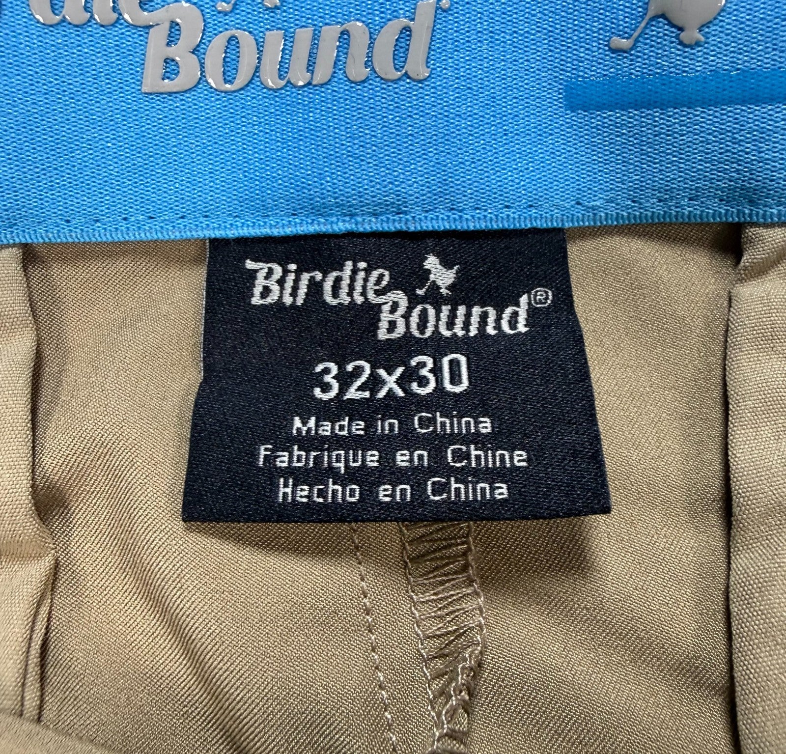 NWT Birdie Bound Golf Pants Men's 32X30 Beige Flat Front Lightweight Performance