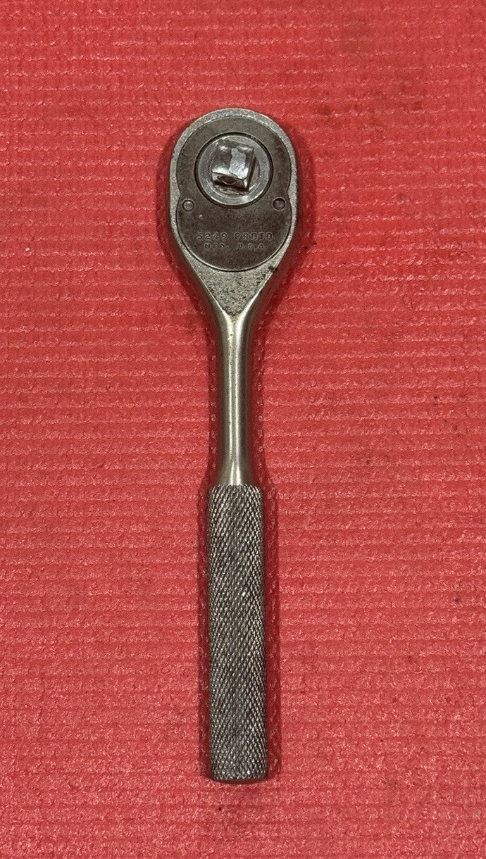 Proto Tools 5249, 3/8" Drive Pear Head Ratchet Knurled Handle Made in USA
