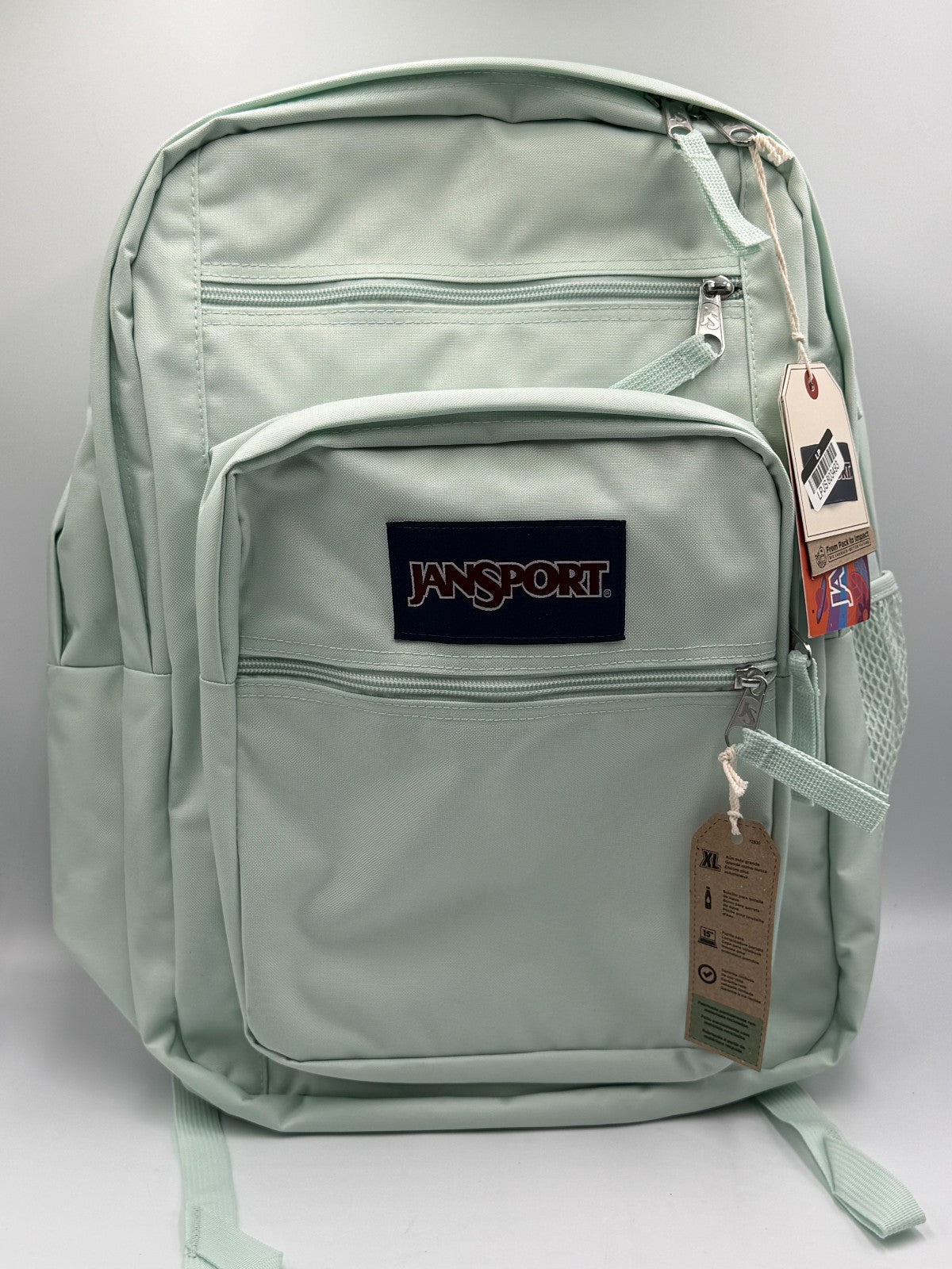 NWT JanSport Big Student Backpack Faded Sage Green 15" Laptop School Bag - XL