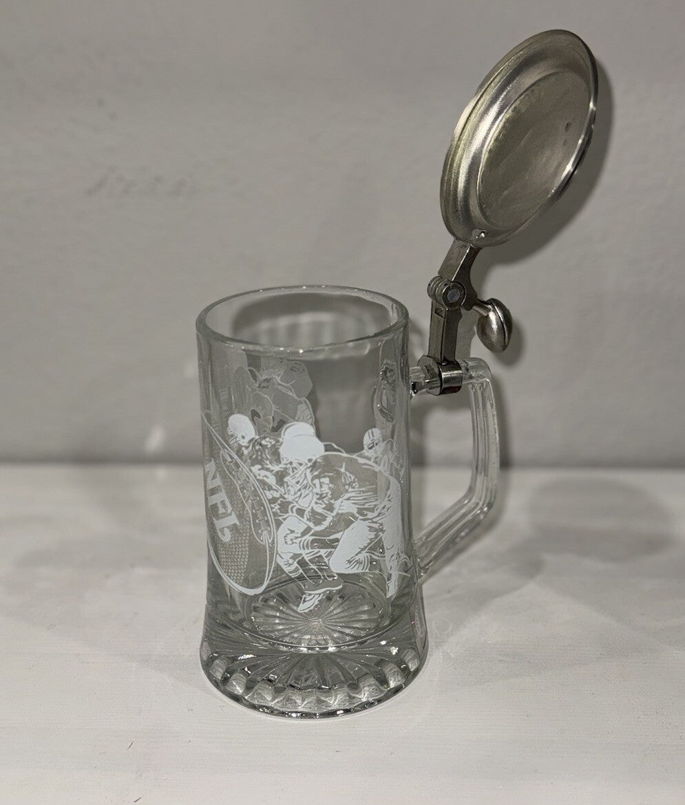 NFL National Football League Licensed Germany Bar Ware Etch Glass Beer Stein Mug