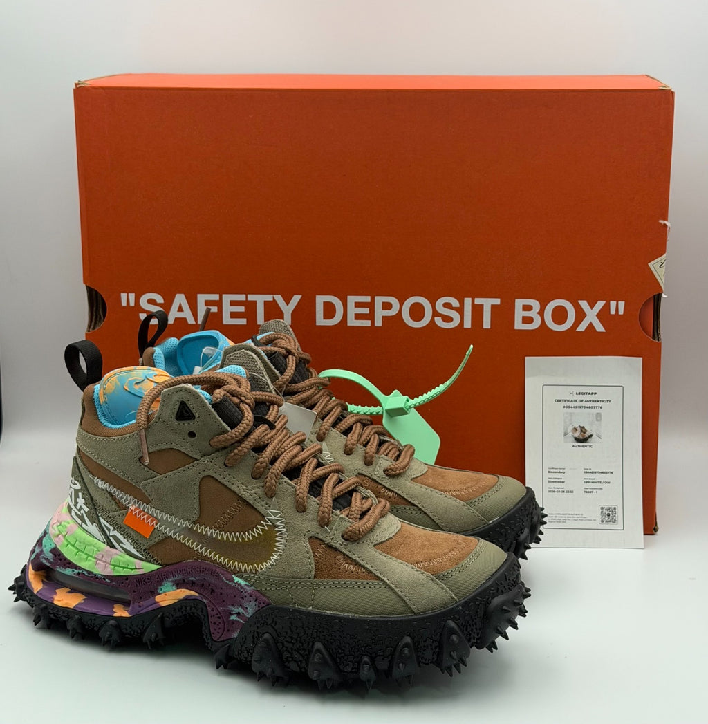 Off-White X Nike Air Terra Forma Sneakers Men's 6 Archaed Brown Green DQ1615-200