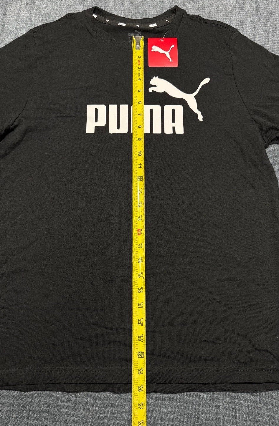 NWT Puma Essential Graphic Logo Tee Shirt Men's Large Black Short Sleeve Summer