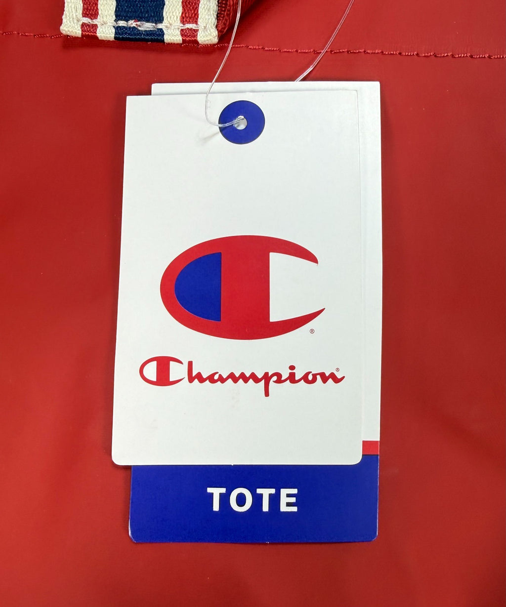 NWT Champion Logo Tote Shoulder Bag Women's Red Purse Gym Travel Zip Pocket