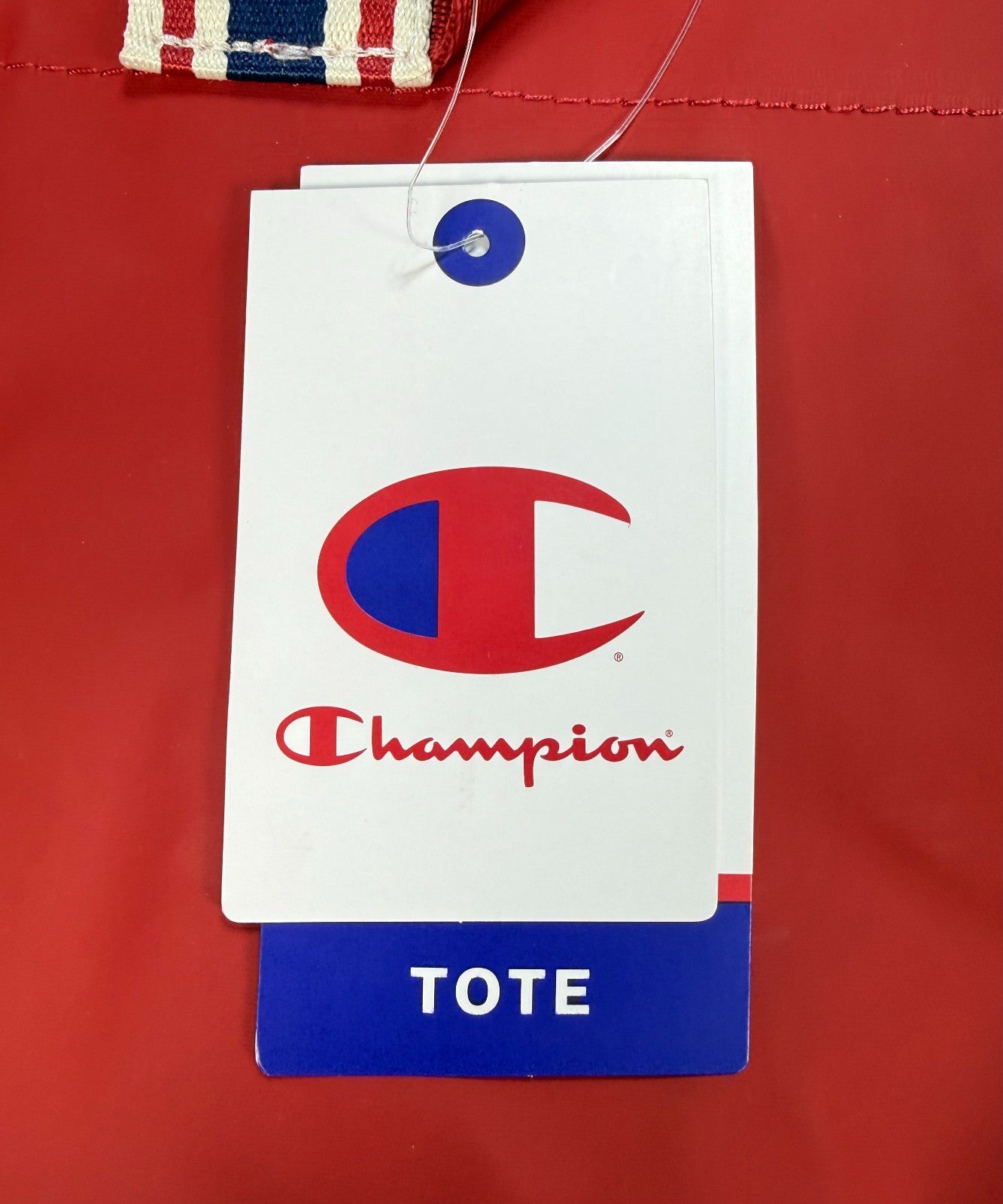 NWT Champion Logo Tote Shoulder Bag Women's Red Purse Gym Travel Zip Pocket