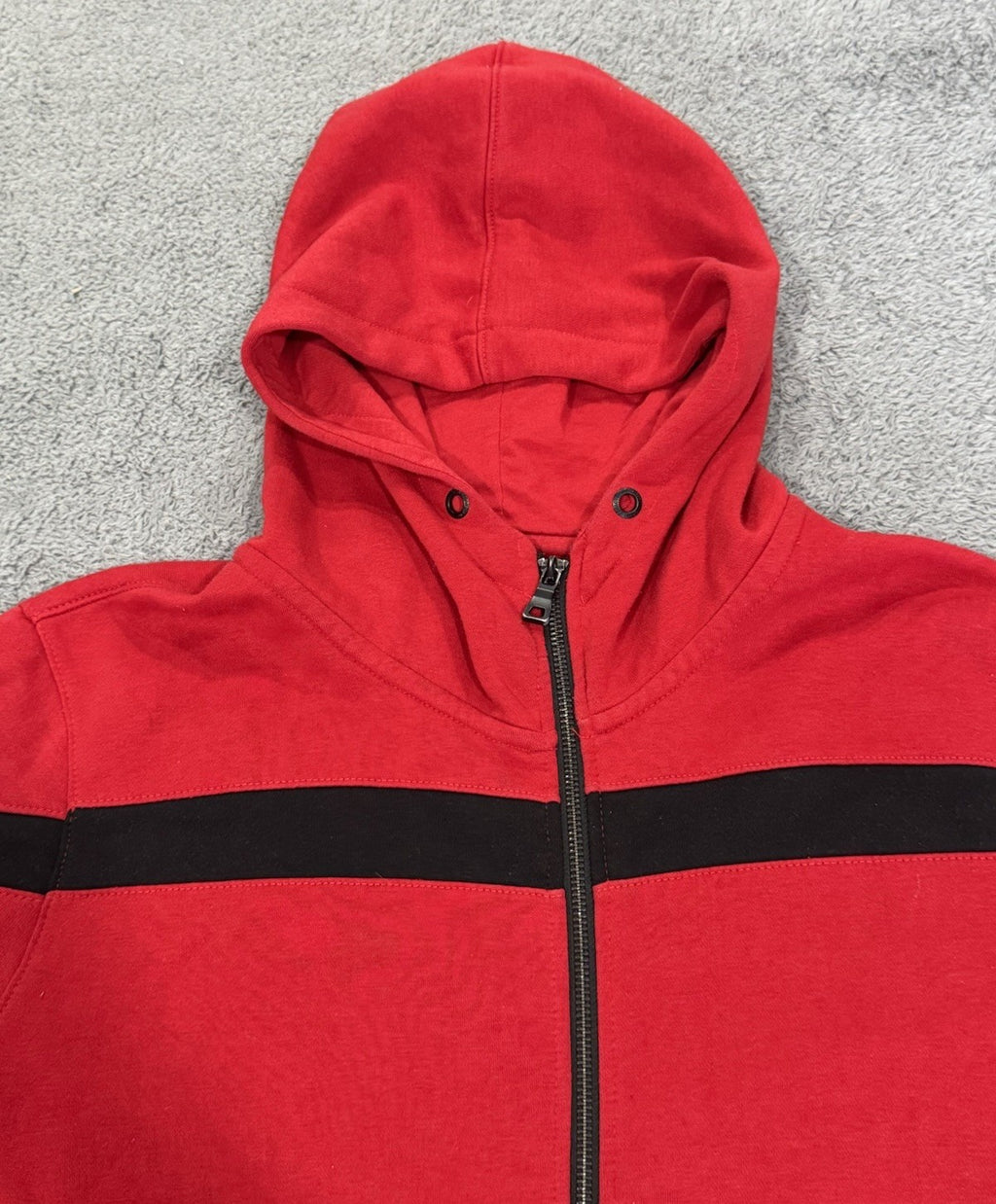 JORDAN CRAIG Hoodie Full Zip Jacket With Pockets Red & Black Mens Size L Large