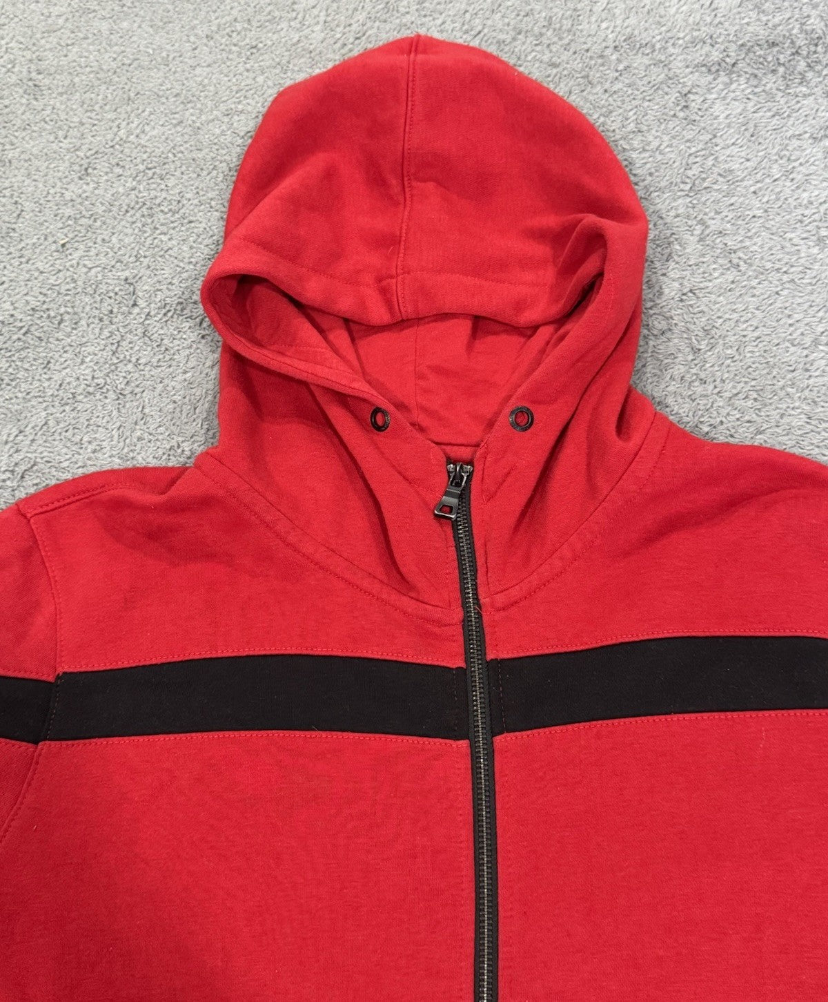 JORDAN CRAIG Hoodie Full Zip Jacket With Pockets Red & Black Mens Size L Large