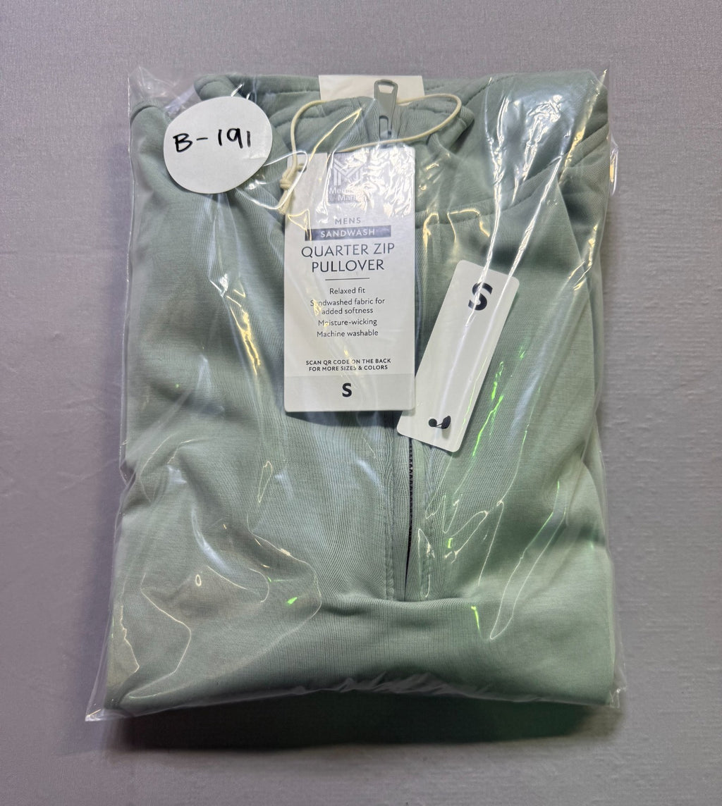 NWT Member's Mark Sandwash Quarter-Zip Pullover Sweatshirt Men's Green Small