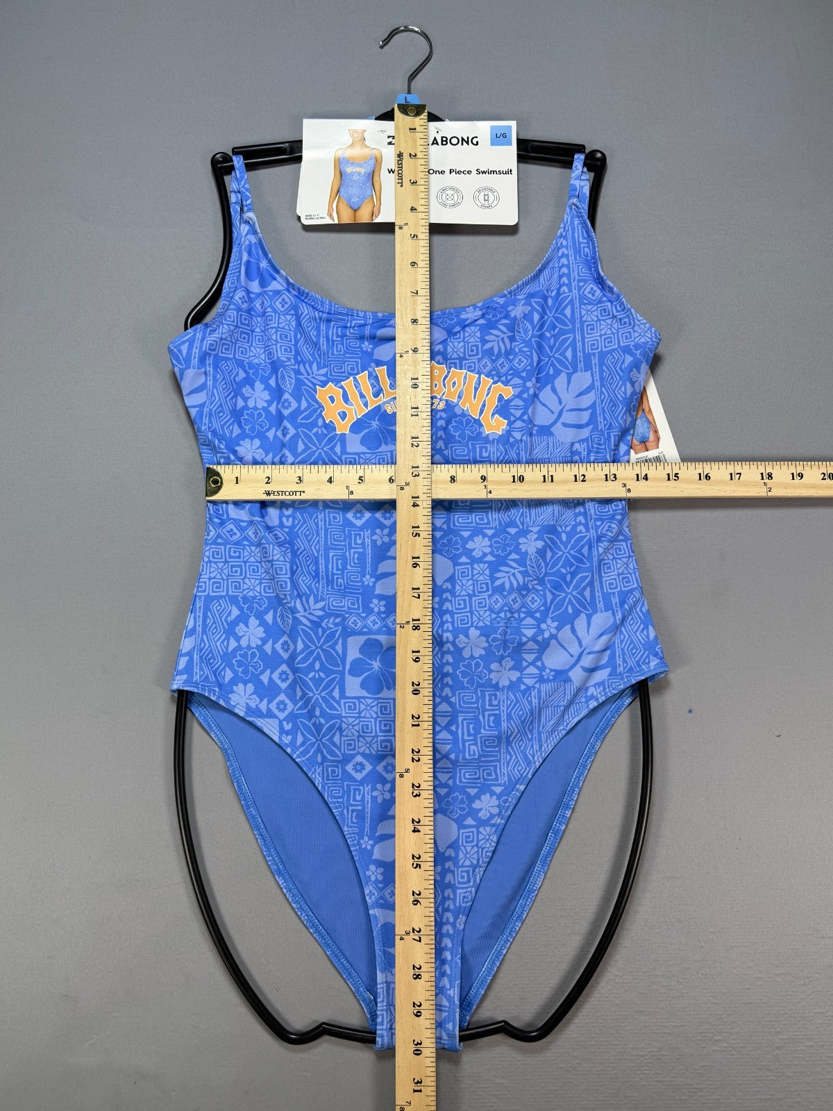 NWT Billabong Beach Babe One-Piece Swimsuit Women’s Large Blue Adjustable Straps