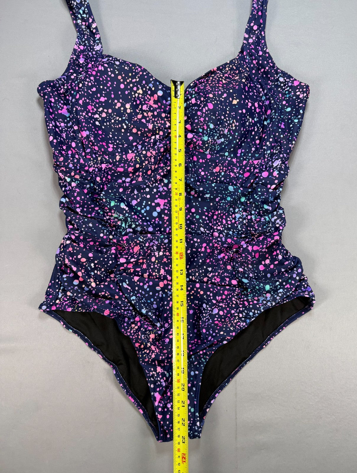 Daci One Piece Swimsuit Tummy Control Bathing Suit Women's 22W Paint Splatter