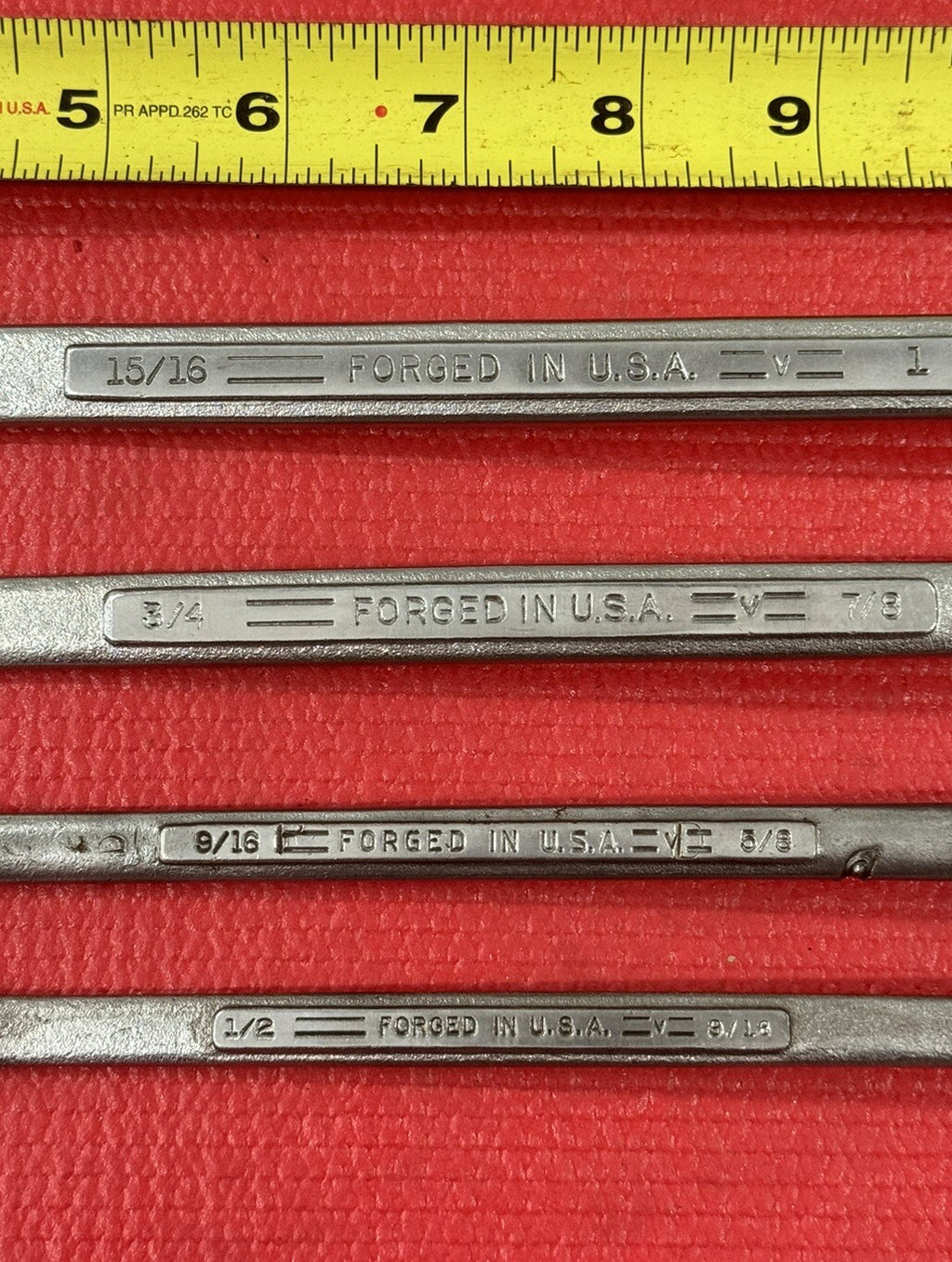 Vintage Craftsman 4 PC V Series SAE Double Box Wrench Set Made in USA