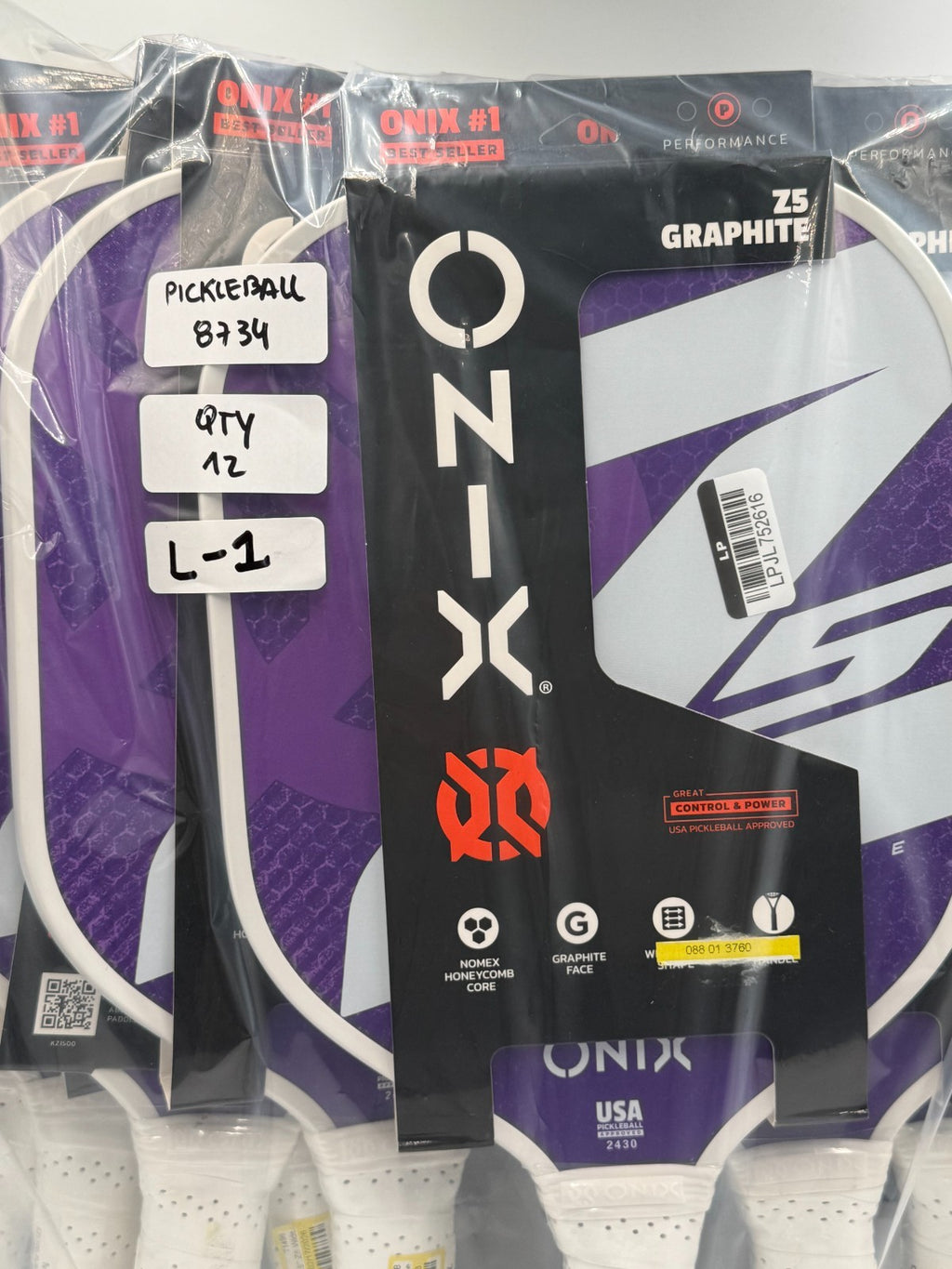 New ONIX MOD Z5 Graphite Pickleball Paddle Carbon Fiber Honeycomb Core Purple