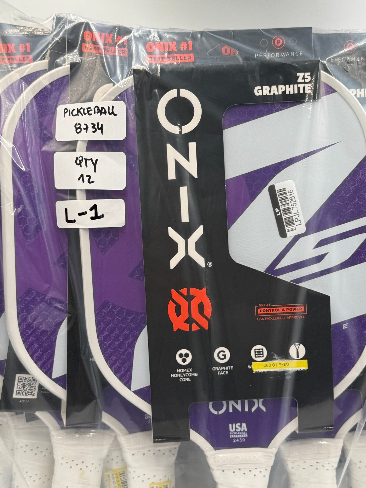 New ONIX MOD Z5 Graphite Pickleball Paddle Carbon Fiber Honeycomb Core Purple