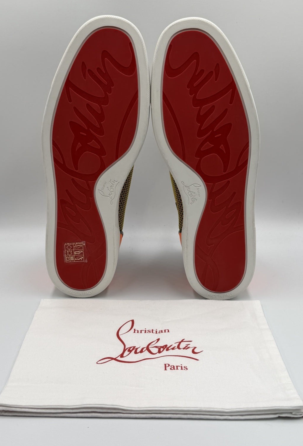 Authentic Christian Louboutin Spikes Leather High Top Sneakers- SIze 42 EU; 9 US