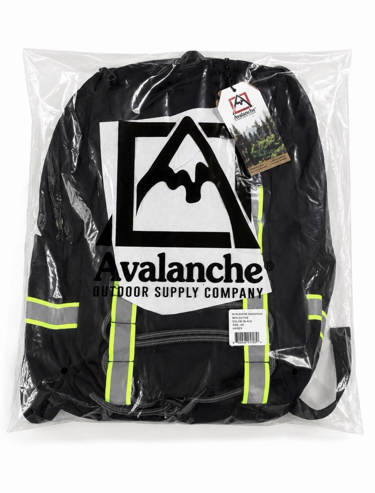 NWT Avalanche Outdoor Travel/school/hiking Reflective Backpack Black/Yellow
