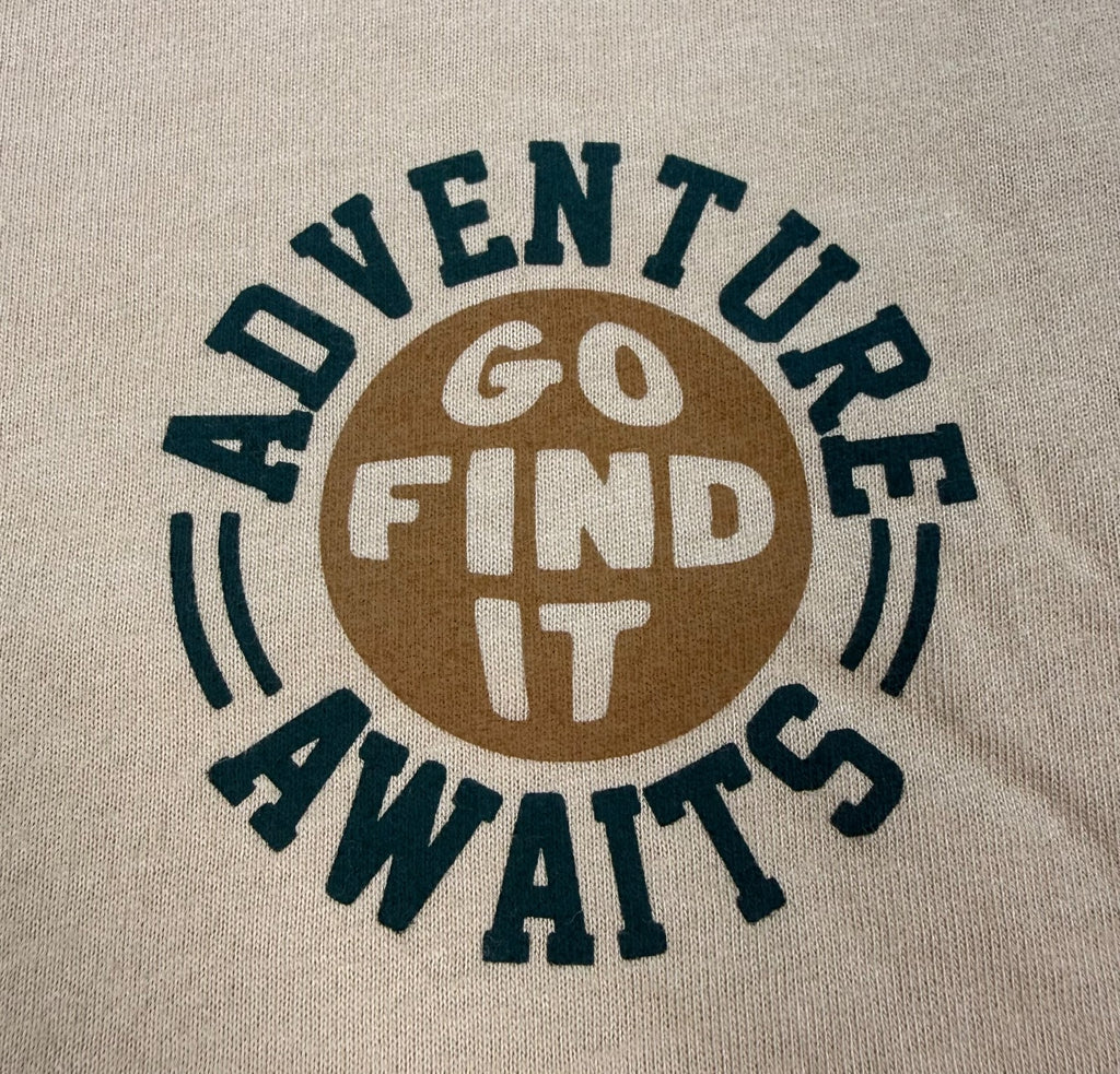 NWT Wonder Nation Adventure Graphic Tee Shirt Boys 7 Beige Short Sleeves Summer