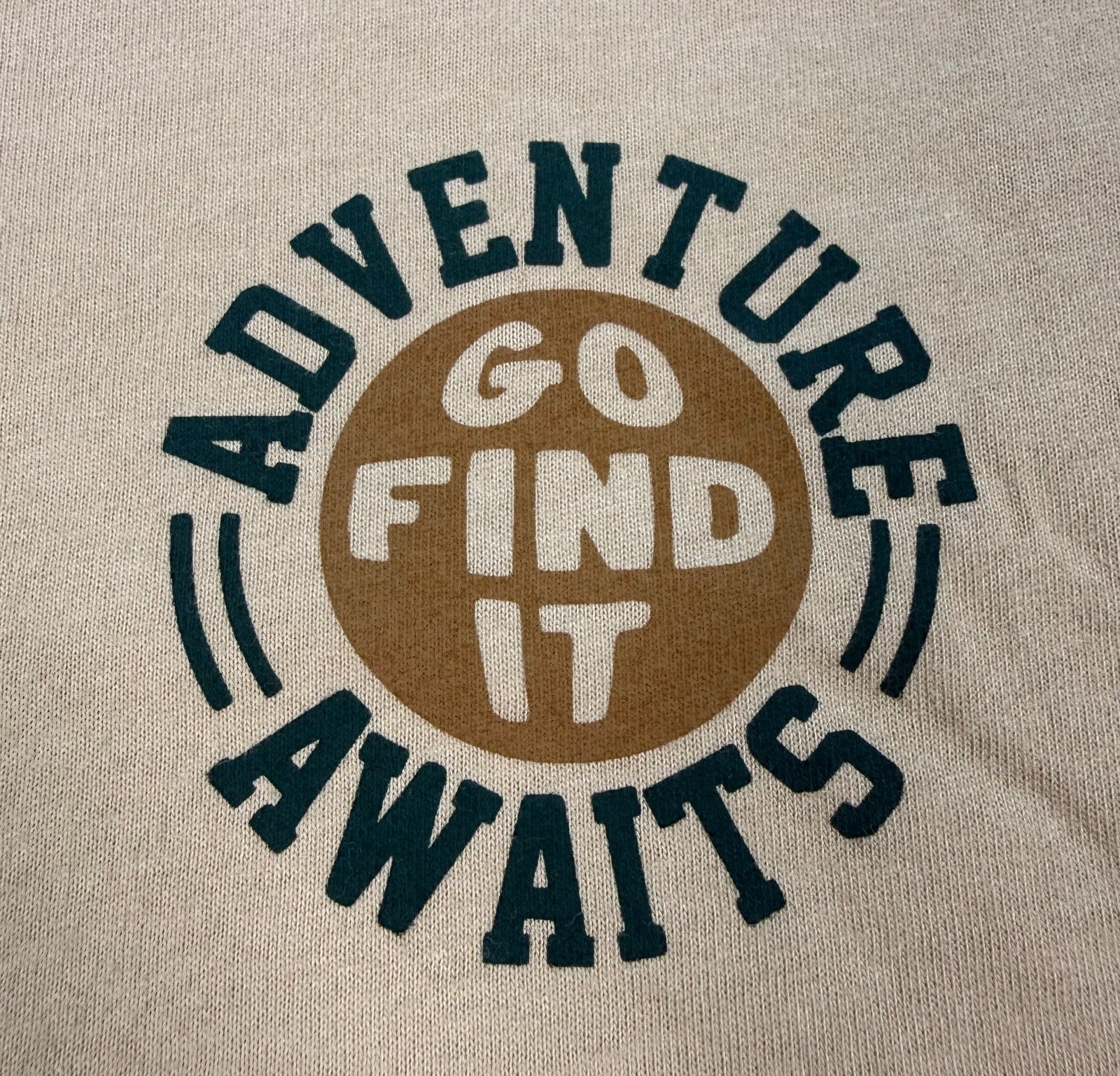 NWT Wonder Nation Adventure Graphic Tee Shirt Boys 7 Beige Short Sleeves Summer