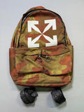 Off-White Camouflage Arrow Backpack Unisex Waterproof Outdoor Hiking 100% Nylon