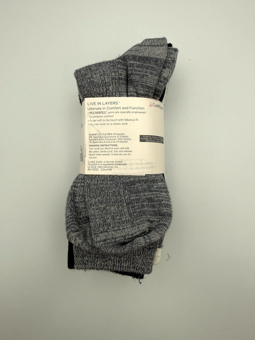 New Cuddl Duds Plushfill Crew Socks Women's Shoes Size 4-10 Comfort - Pairs Of 6