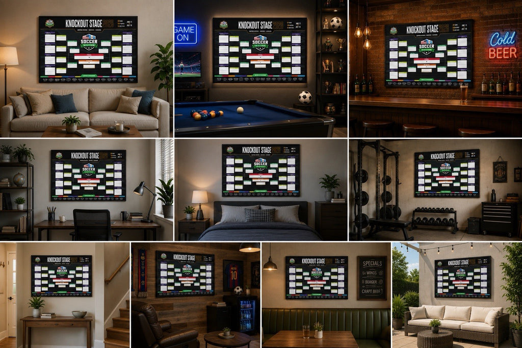 2026 World Cup Knockout Stage Bracket Poster USA Mexico Canada Soccer Wall Chart
