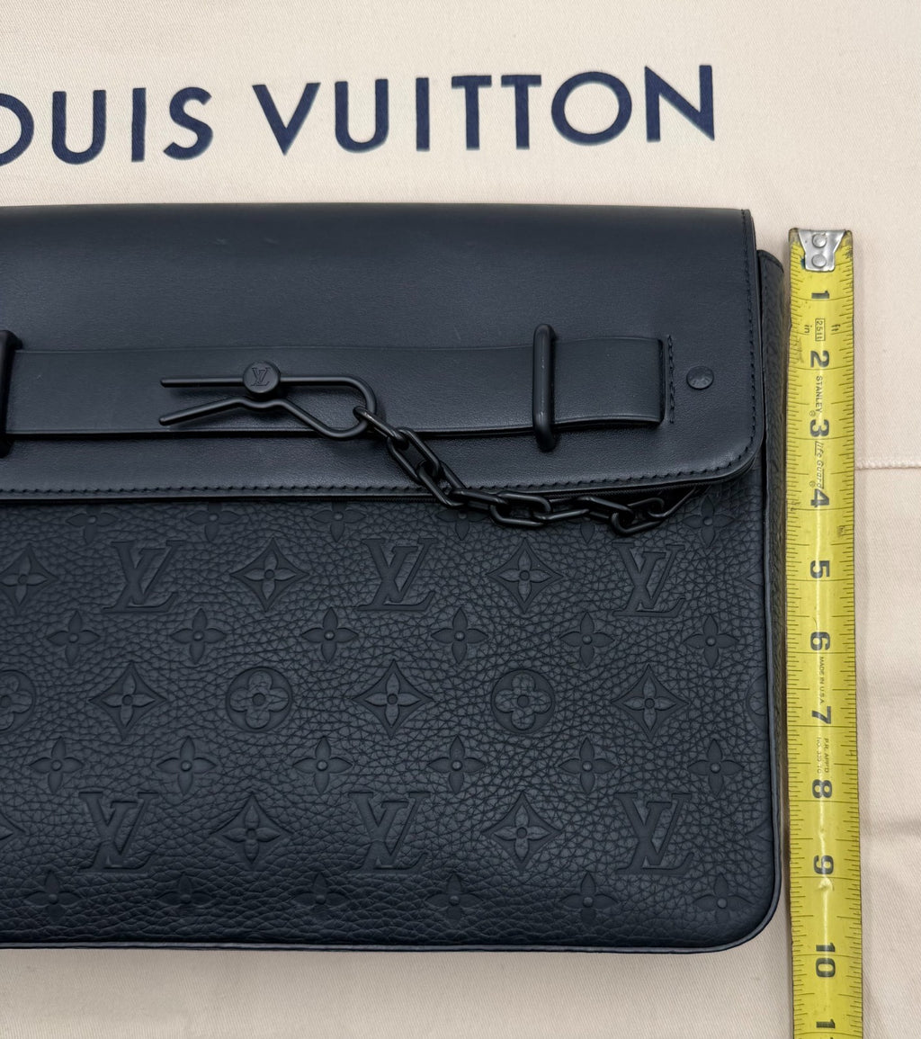 Louis Vuitton Pochette Steamer Monogram Taurillon Leather Shoulder Bag Authentic