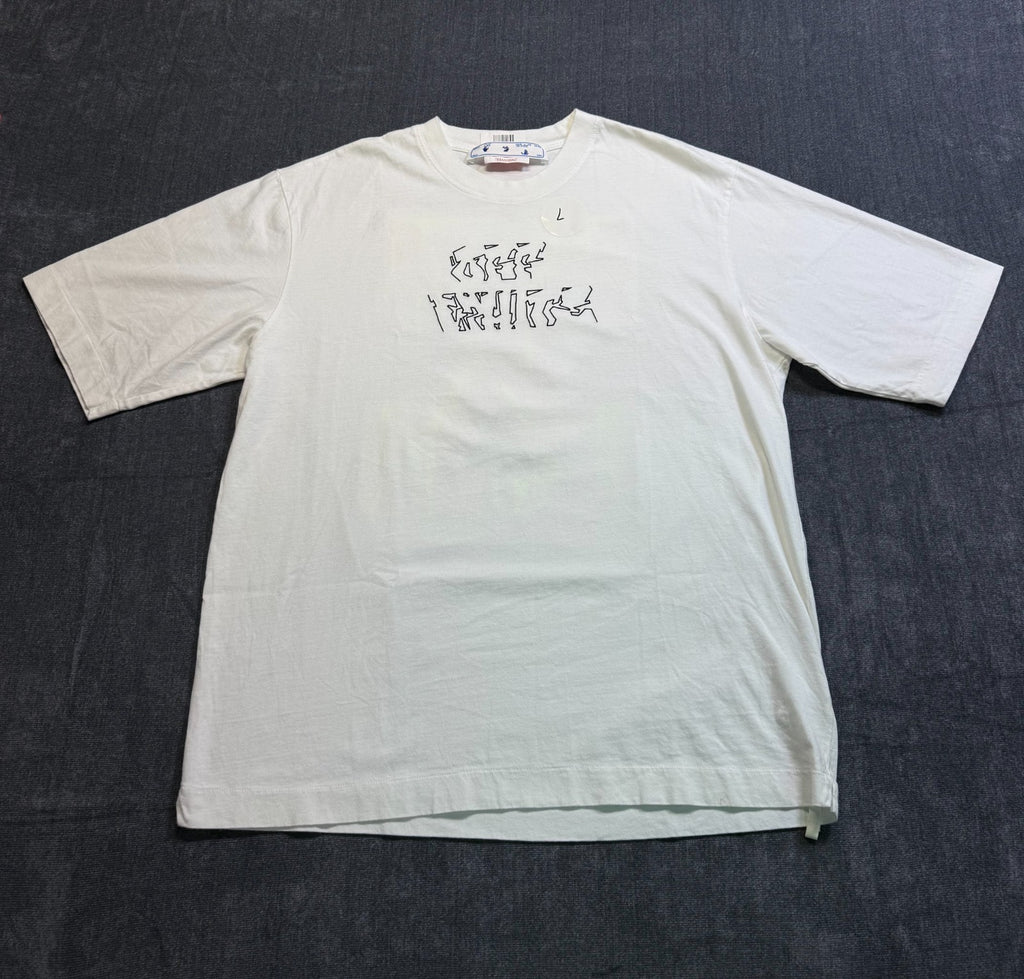 NWT Off-White Virgil Abloh Graphic T-Shirt Men's Large White Business Casual