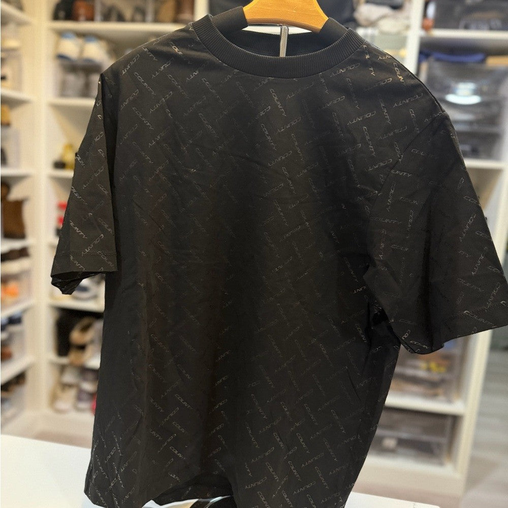 Marcelo Burlon All over gloss logo Black on black Shirt size XS