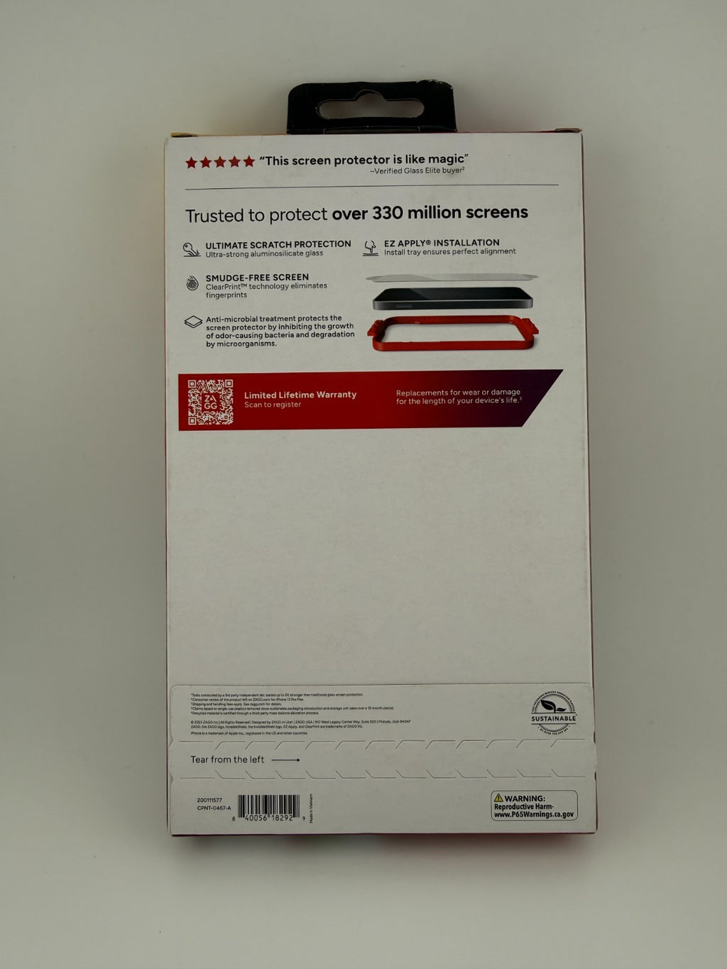 ZAGG InvisibleShield Glass Elite Antimicrobial Screen Protector iPhone 15 P-Max