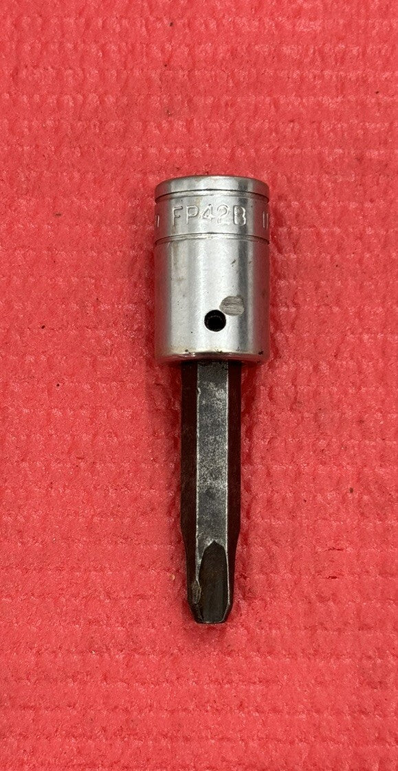 Vintage Snap-On Tools FP42B, 3/8" Drive Phillips Long Chrome Socket Made in USA
