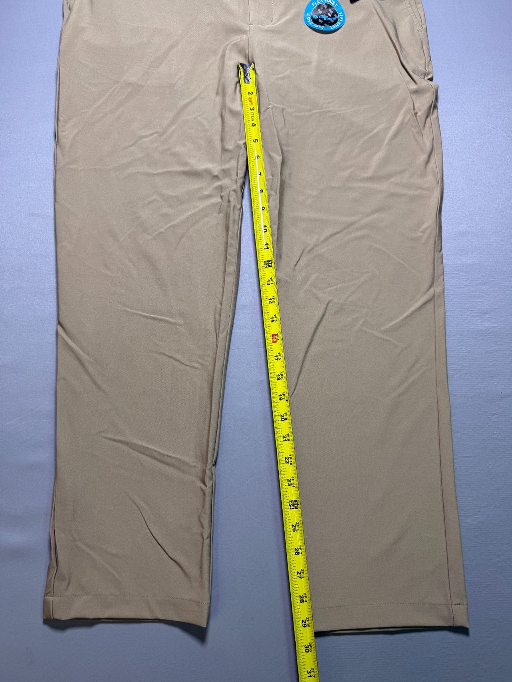 Birdie Bound Regular Fit Golf Pants Men's 40x30 Beige Straight Leg Performance