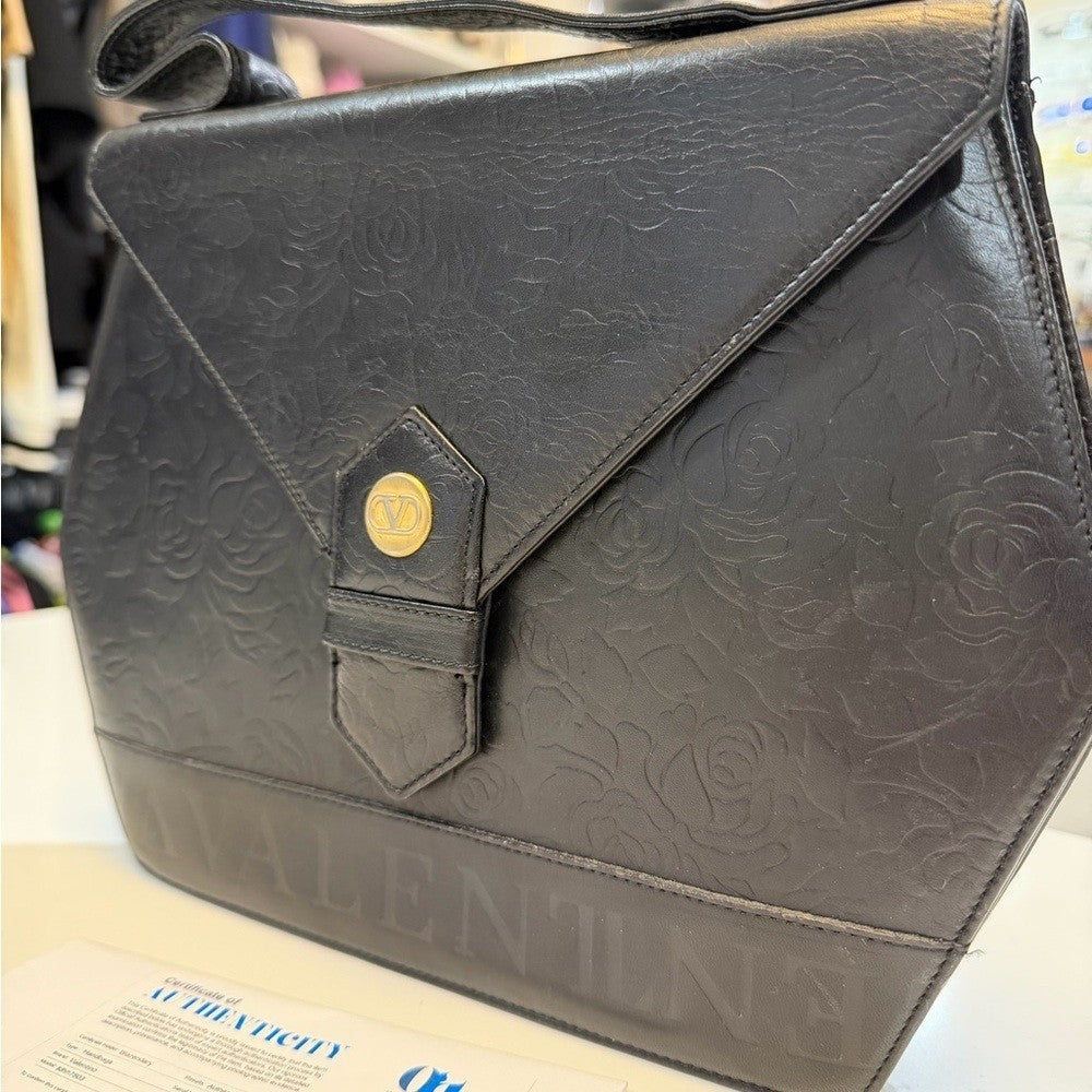 Valentino Black Embossed Women's Bag