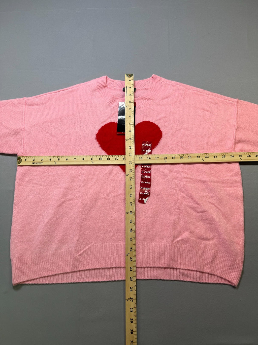 NWT Vince Camuto Valentine's Pullover Sweater Women's X-Large Pink Long Sleeve