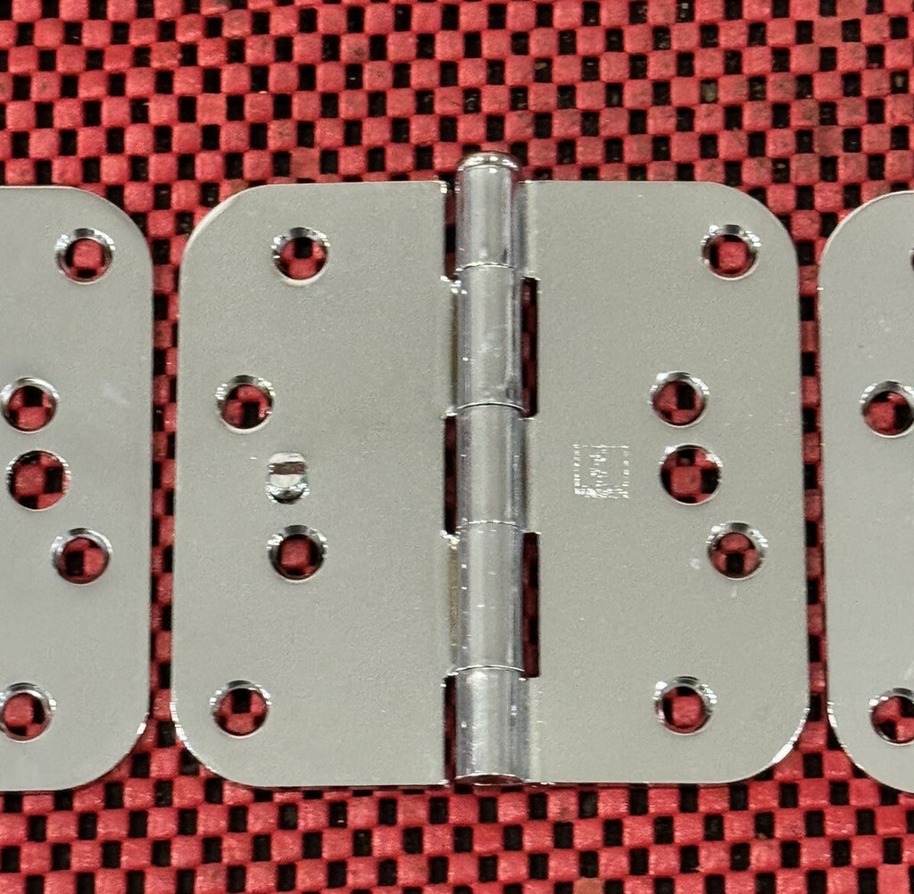 Hager Door Hinges 3pc Set 4" x 4"  5/8" Radius Corner Bright Chromium RC1843 NEW