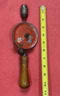 Antique Vintage Eggbeater Hand Drill Wood Handle 11" Made in USA