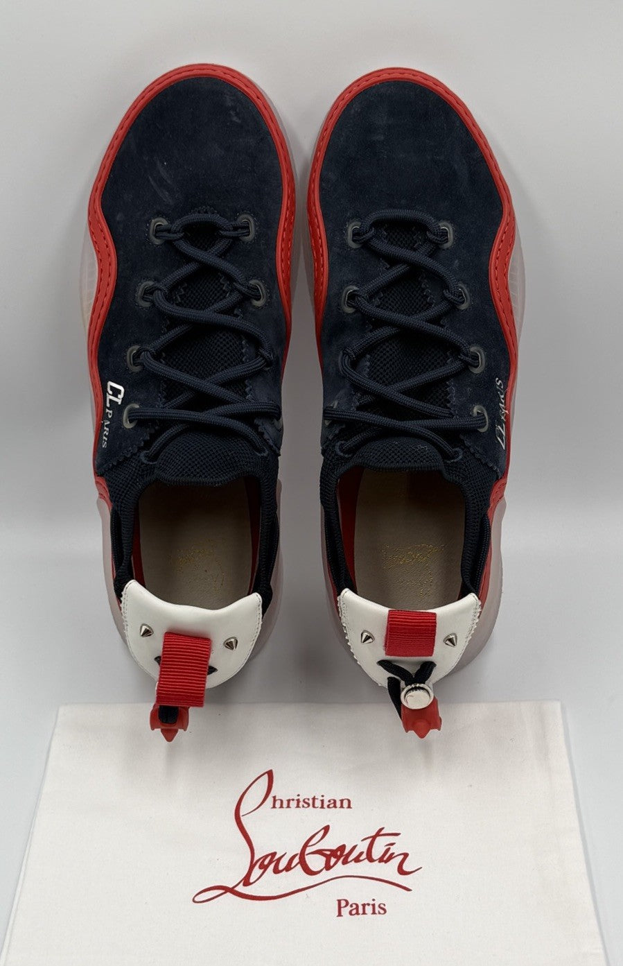 Christian Louboutin Arpoador Donna Suede Mesh Flat Sneakers Size 43 EU; 10 US