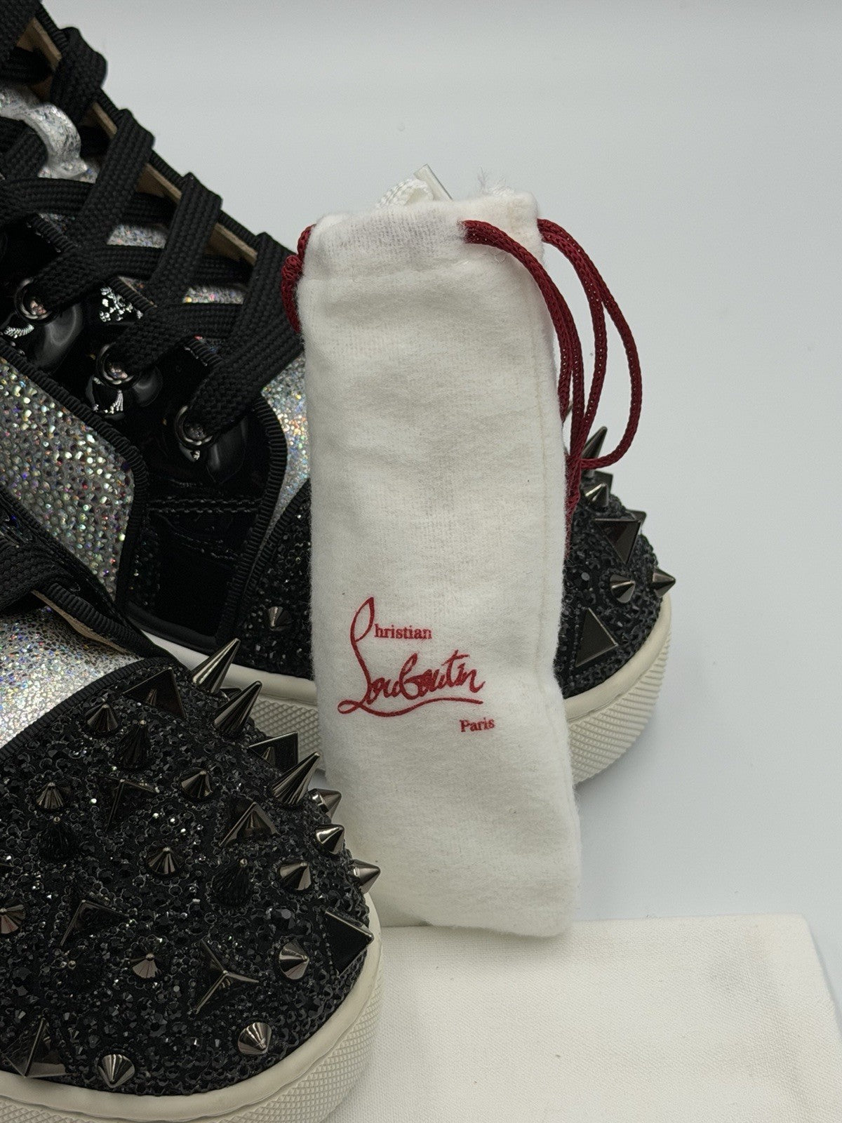 CHRISTIAN LOUBOUTIN Louis Strass Sneakers Pink High Swarovski Size 43 EU, 10 US
