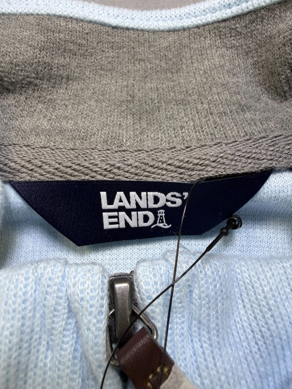 NWT Lands' End Soft & Cozy 1/4 Zip Pullover Men's XL Blue Long Sleeve Ribbed Hem
