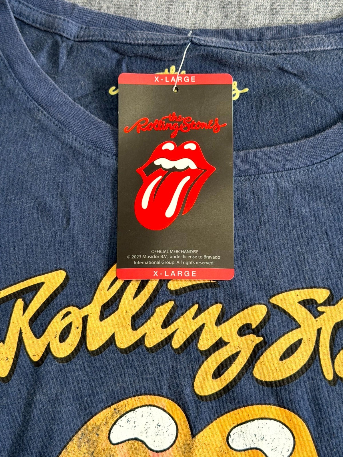 NWT The Rolling Stone Graphic Print T-Shirt Women's XL Navy Pullover 100% Cotton