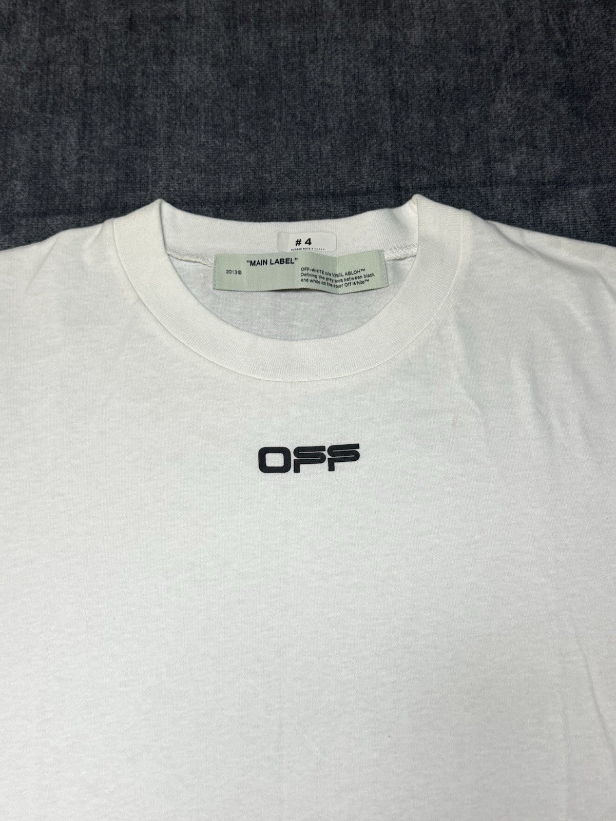 Off-White White Cotton Crew Neck Oversized Size Large NEW