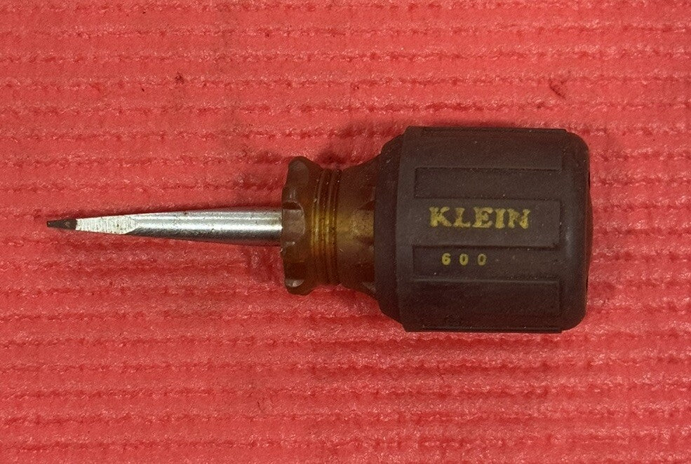 Klein Tools 600-1 IN. Slotted Flat Tip Stubby Screwdriver Tool USA