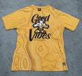 SouthPole Men's Size L Good Vibes Bunny Yellow Large Raised Print T-Shirt