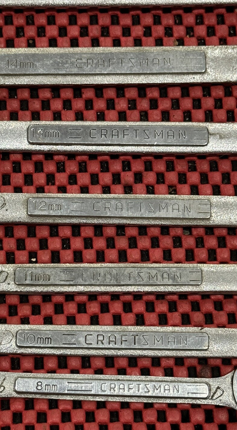 Vintage Craftsman Japan 9 Pc Combination Wrench Set 9-18mm Metric BF Molybdenum