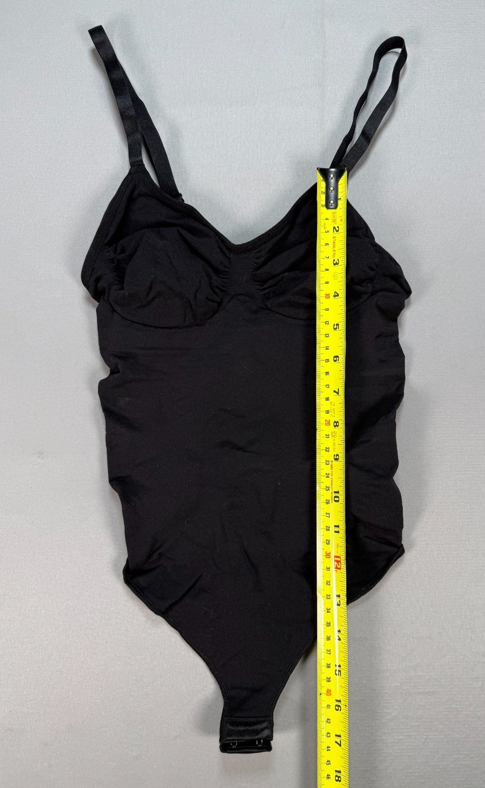 Women's Thong Shaper Bodysuit Size XXS/XS Black Stretch Tummy Control Camisole
